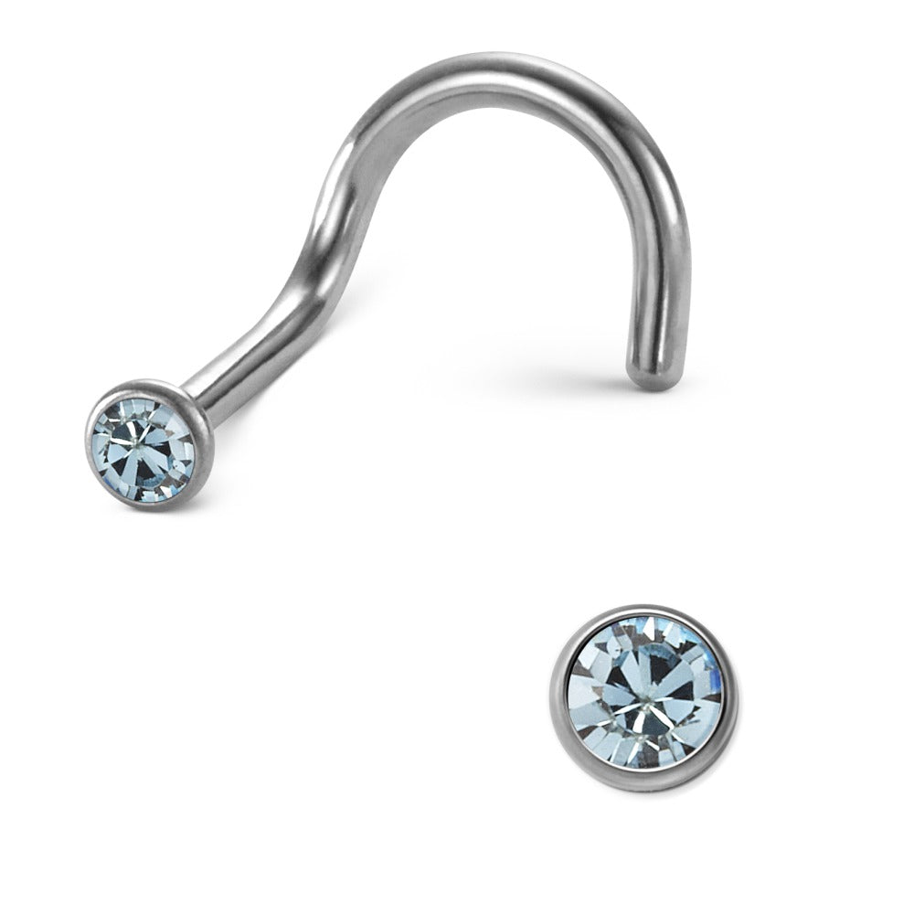 Clous de nez Titane Zircone bleu clair Ø2.5 mm