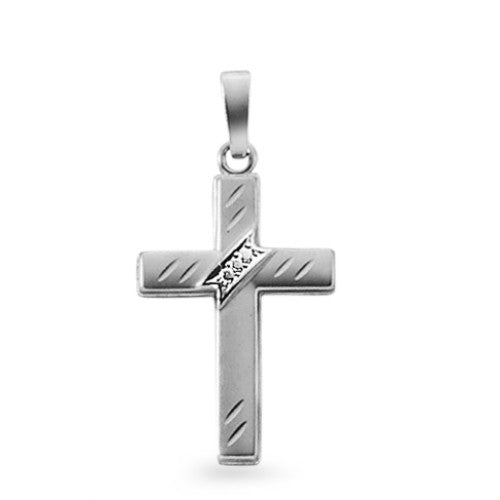 Pendentif Or blanc 18K Croix