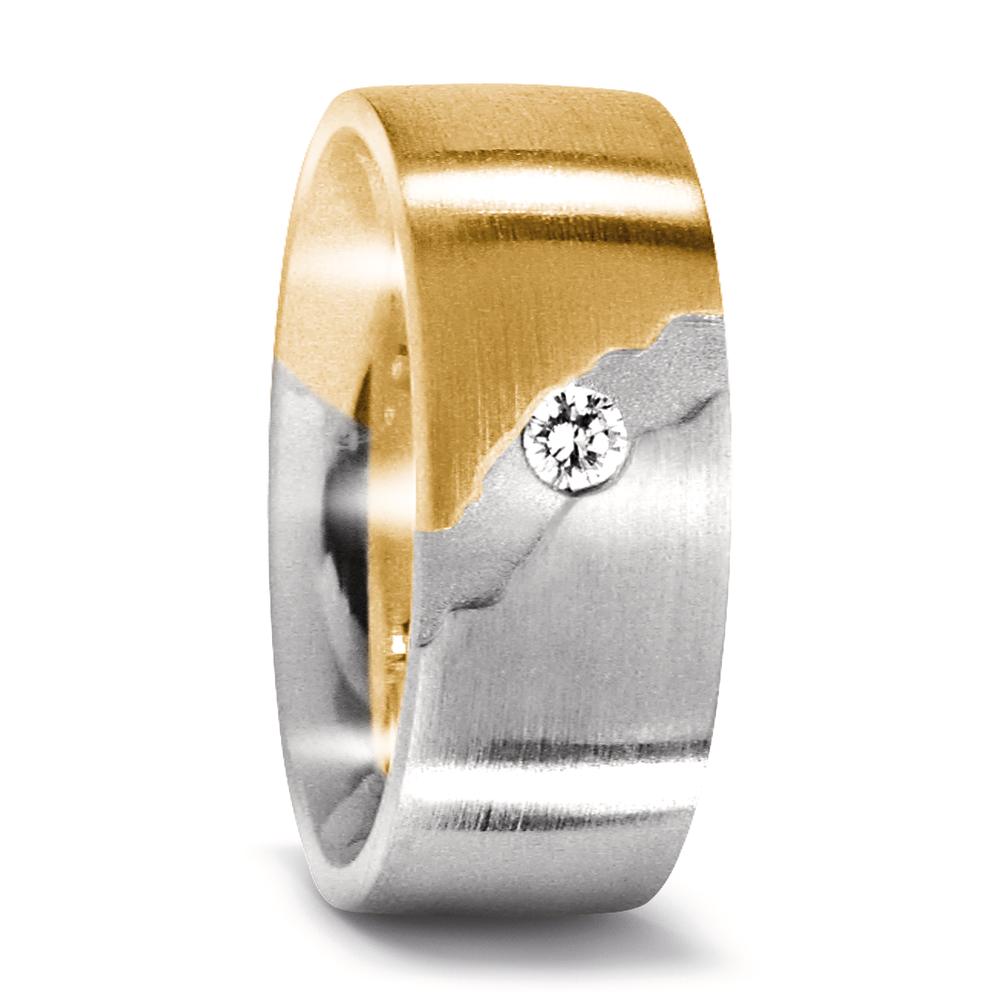 Alliance Or blanc 18K, Or jaune 18K Diamant 0.05 ct, tw-si