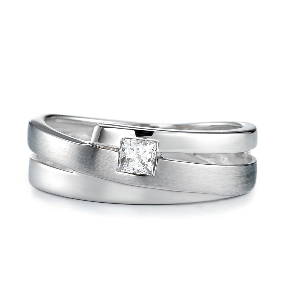 Bague Or blanc 18K Zircone