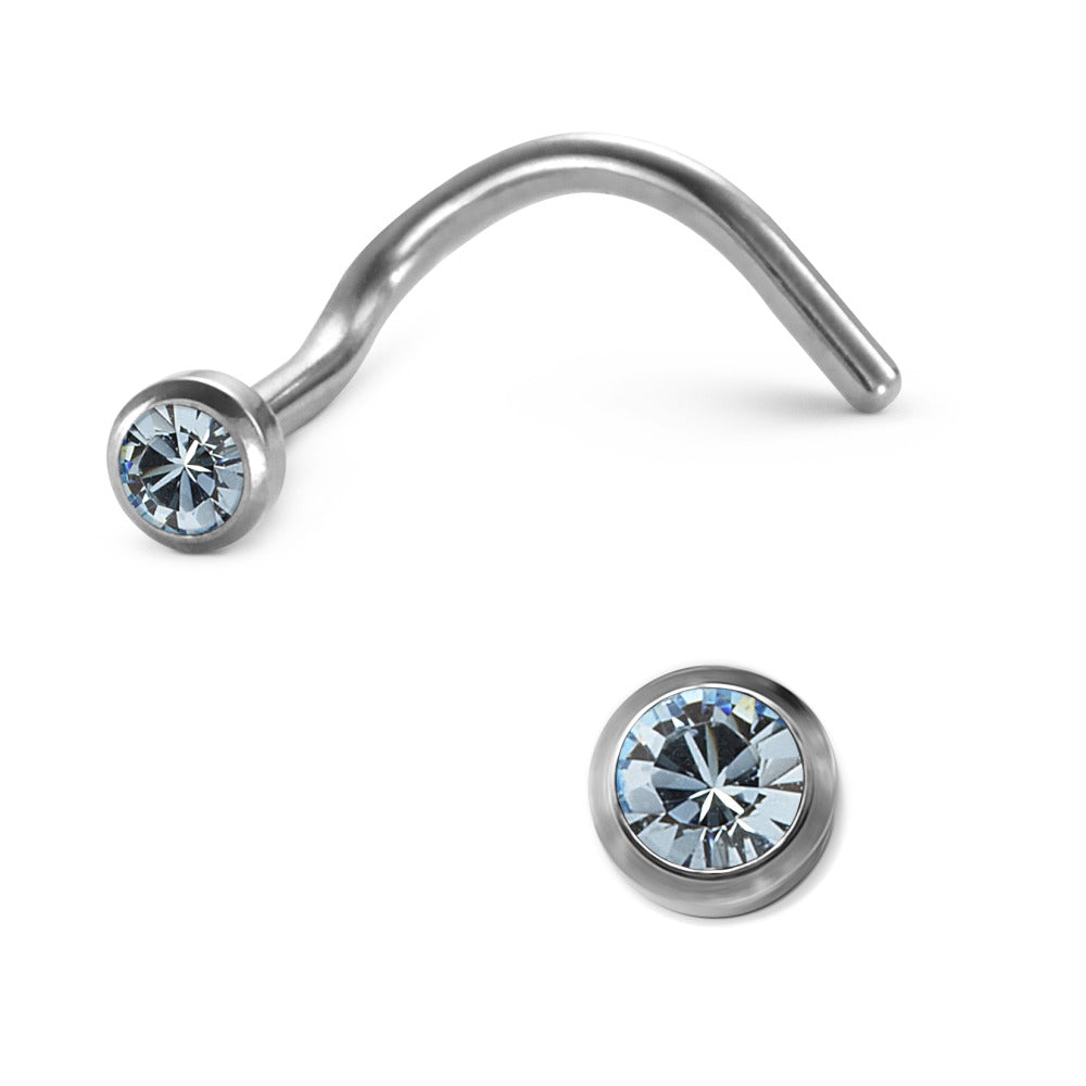 Clous de nez Titane Cristal bleu clair Ø2.5 mm