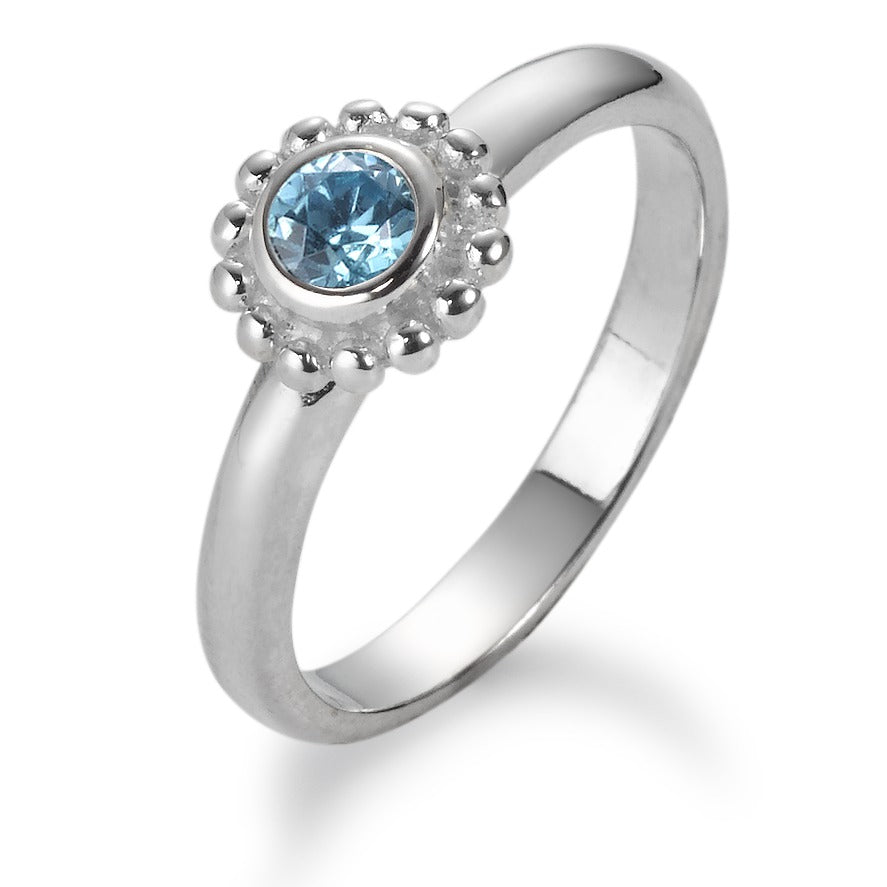 Fingerring Silber Kristall hellblau