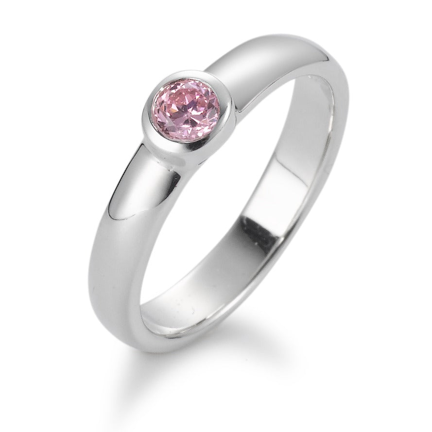 Anello Argento Zirconia rosa