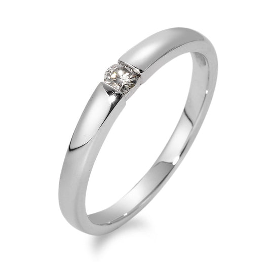 Bague solitaire Or blanc 18K Moissanite