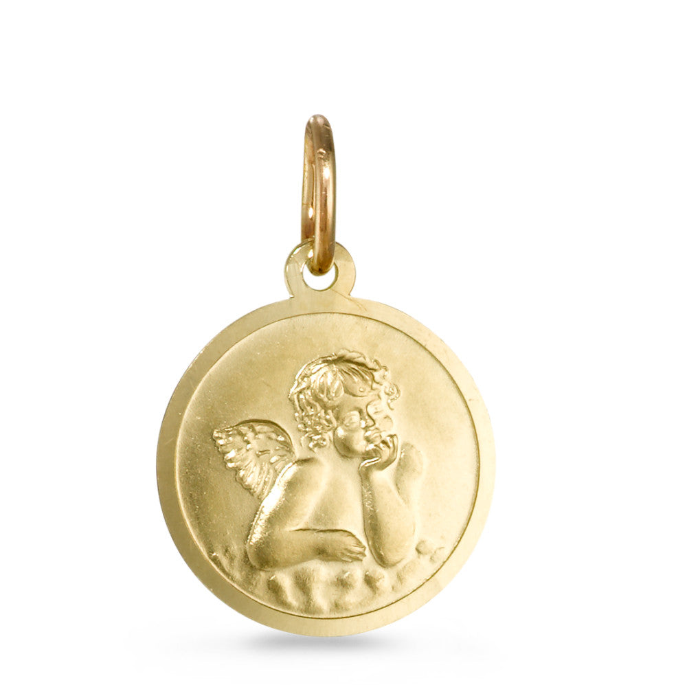 Pendentif Or jaune 18K Ange gardien Ø12 mm