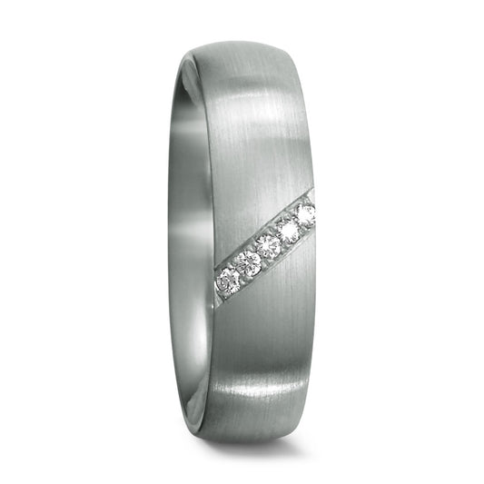 Bague Platine 950 Diamant 0.035 ct, 5 Pierres, tw-if