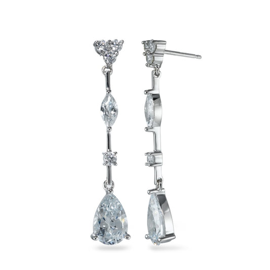 Pendant d'oreilles Argent Zircone Rhodié