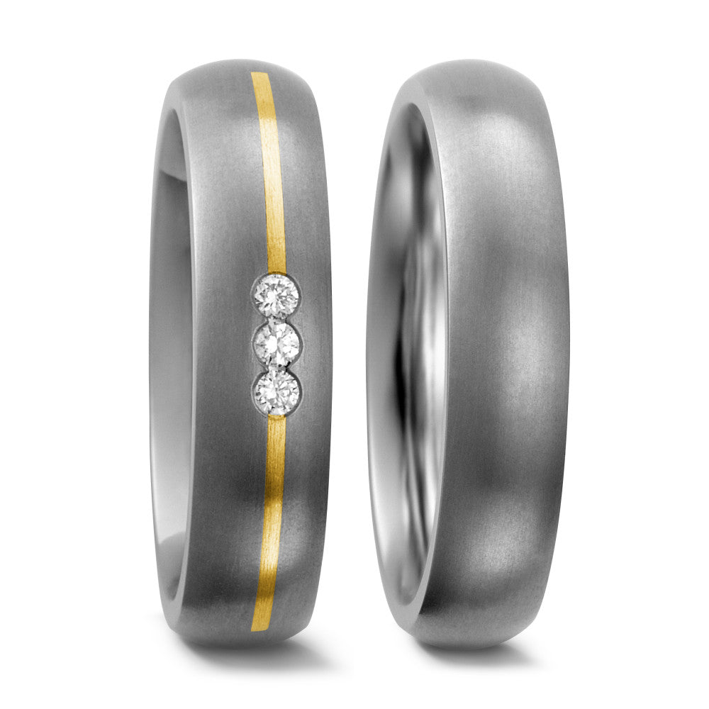 Bague Titane, Or jaune 18K