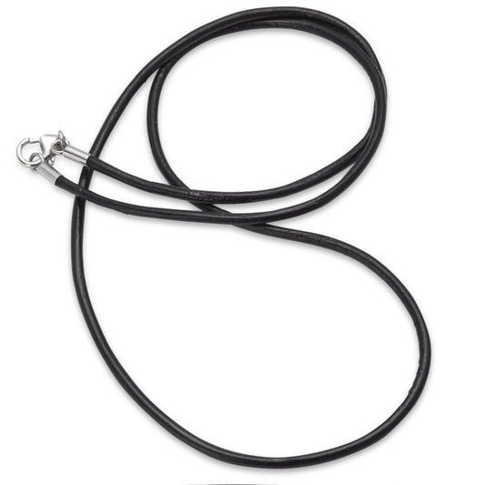 Cordon de cou Cuir, Acier inoxydable 42 cm Ø1.5 mm