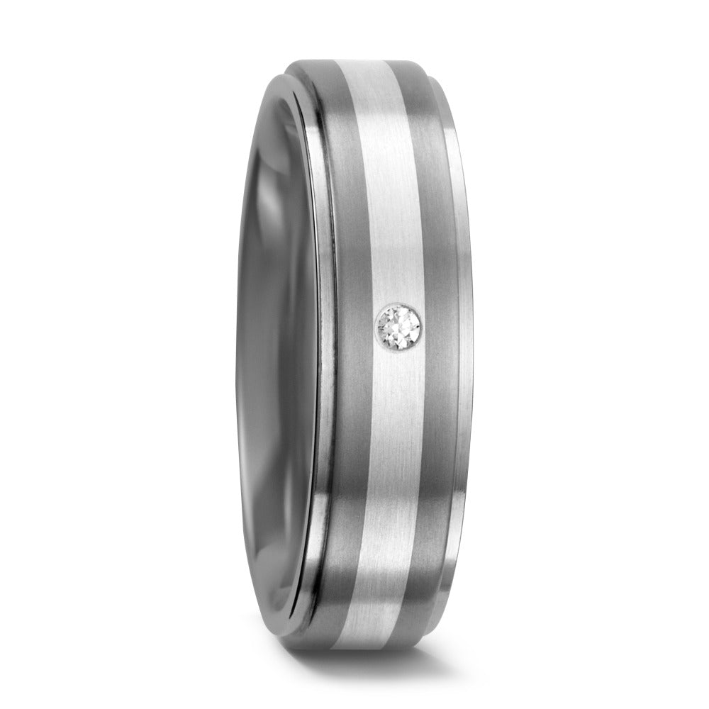 Partnerring Titan, Silber Diamant 0.015 ct, w-si