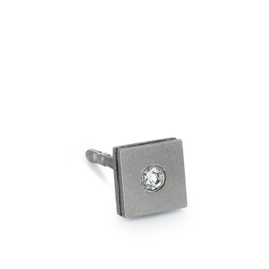 Clous d'oreille à l'unité Titane Diamant 0.02 ct, w-si