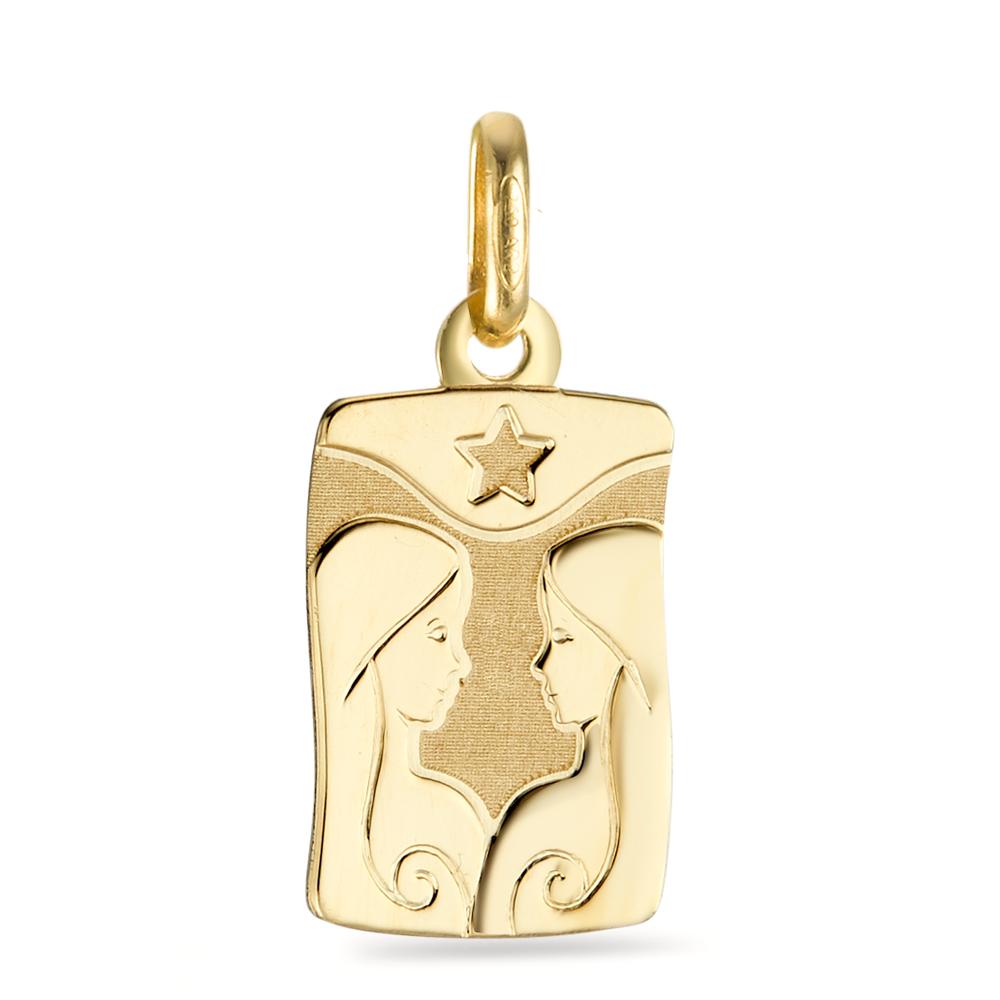 Pendentif Or jaune 18K Signe Astrologique Gémeaux