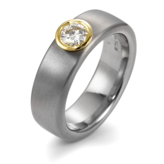 Fingerring Titan, 750/18 K Gelbgold Moissanite