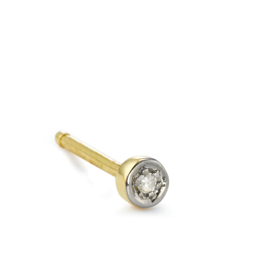 Clous d'oreille à l'unité Or jaune 18K Diamant 0.01 ct, w-si Ø3 mm