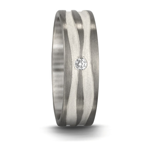 Bague Palladium 950, Argent Diamant 0.03 ct, tw-si