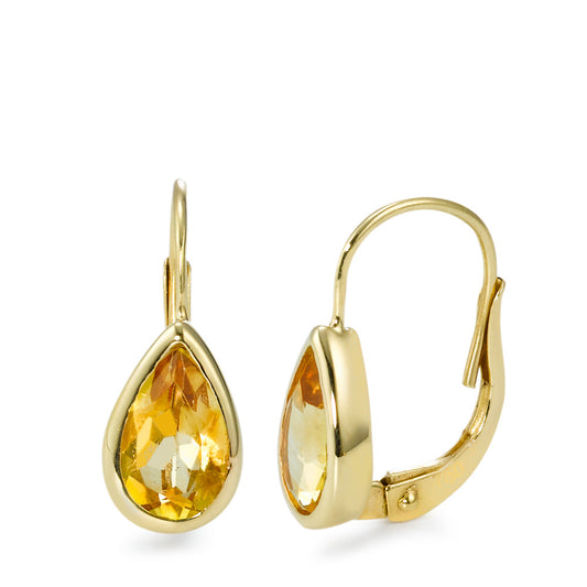 Pendant d'oreilles Or jaune 18K Citrine 2 Pierres