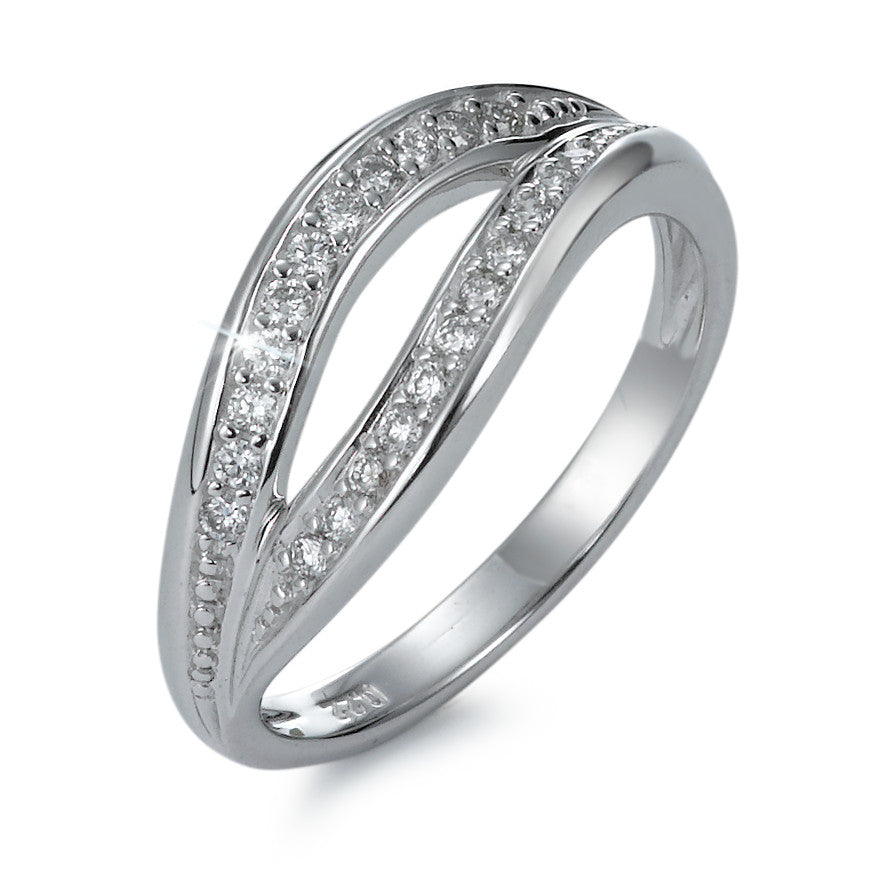 Bague Or blanc 18K Diamant 0.22 ct, 22 Pierres, w-si