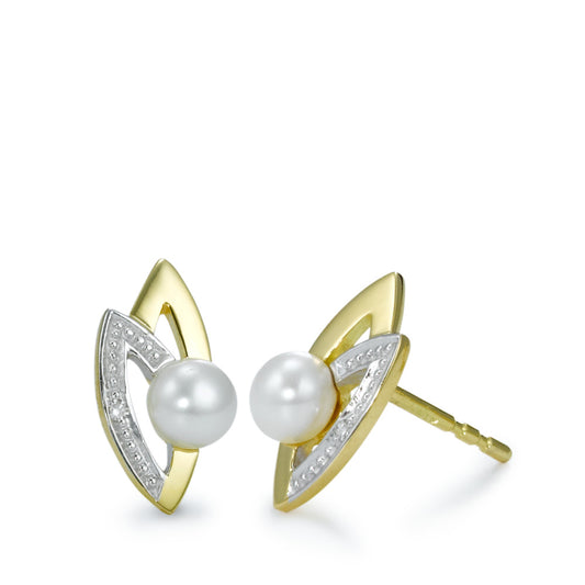 Clous d'oreilles Or jaune 18K perle d'eau douce