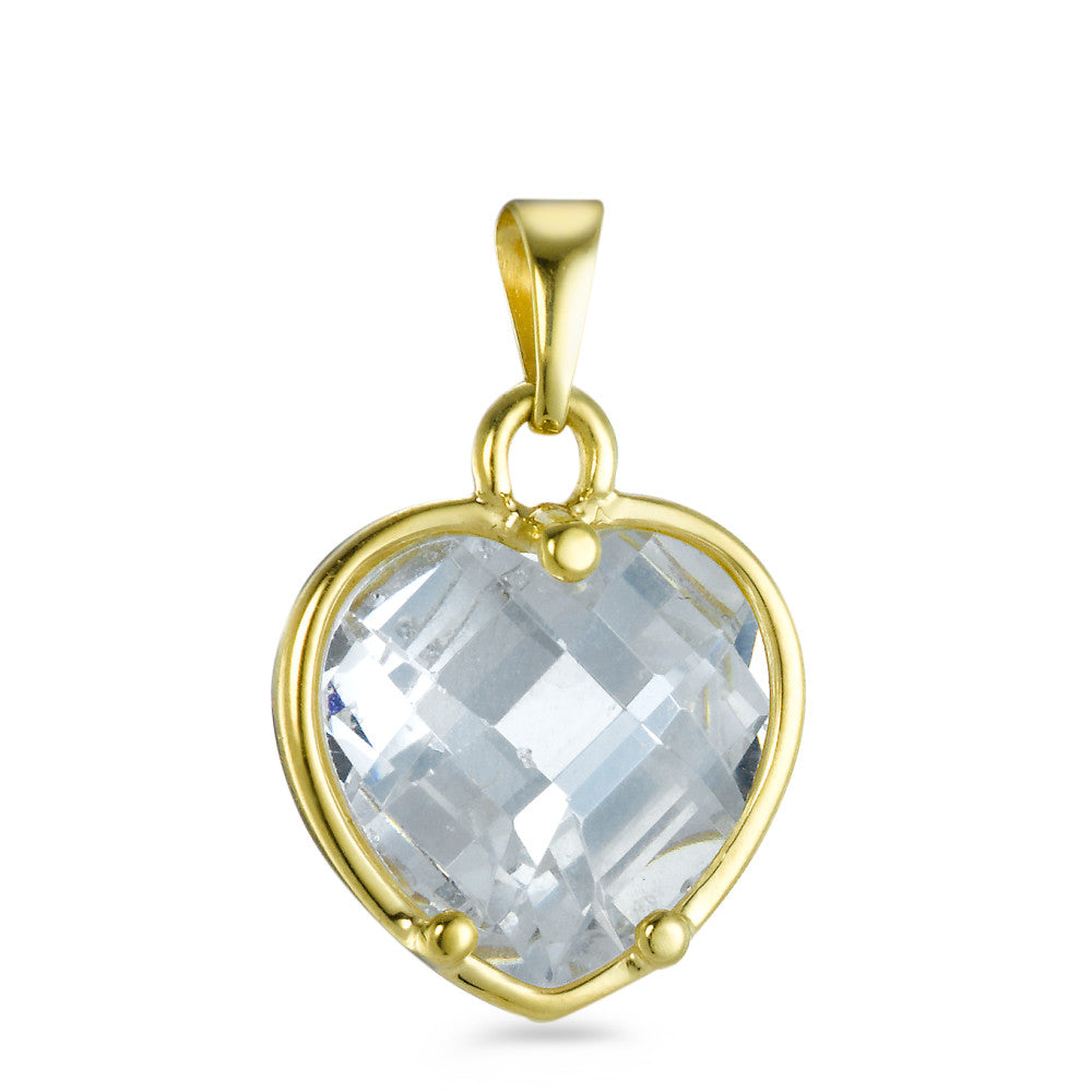 Pendentif Or jaune 18K Zircone Coeur