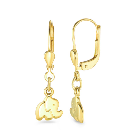 Pendant d'oreilles Or jaune 18K Éléphant