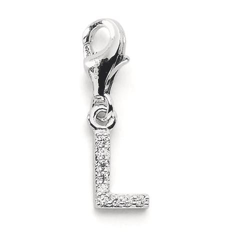 Charms ciondoli Argento Zirconia 3 pietra rodiato