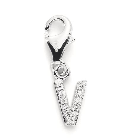 Charms ciondoli Argento Zirconia 3 pietra rodiato