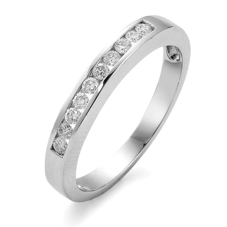 Memory Ring 750/18 K Weissgold Diamant 0.23 ct, 10 Steine, w-pi1