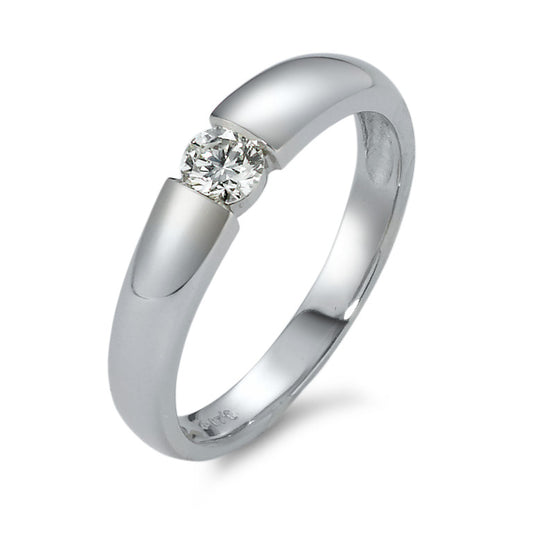 Bague solitaire Or blanc 18K Diamant 0.20 ct, vsi Ø3.5 mm