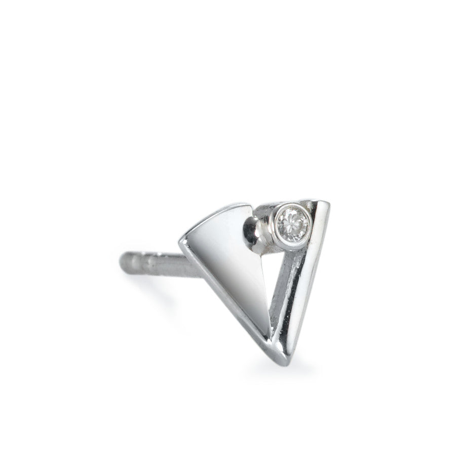 Clous d'oreille à l'unité Or blanc 18K Diamant 0.005 ct, w-si