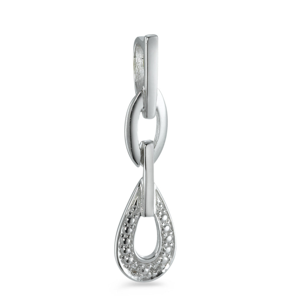 Pendentif Or blanc 18K Diamant 0.01 ct, 2 Pierres, w-si