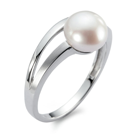 Bague Or blanc 18K perle d'eau douce