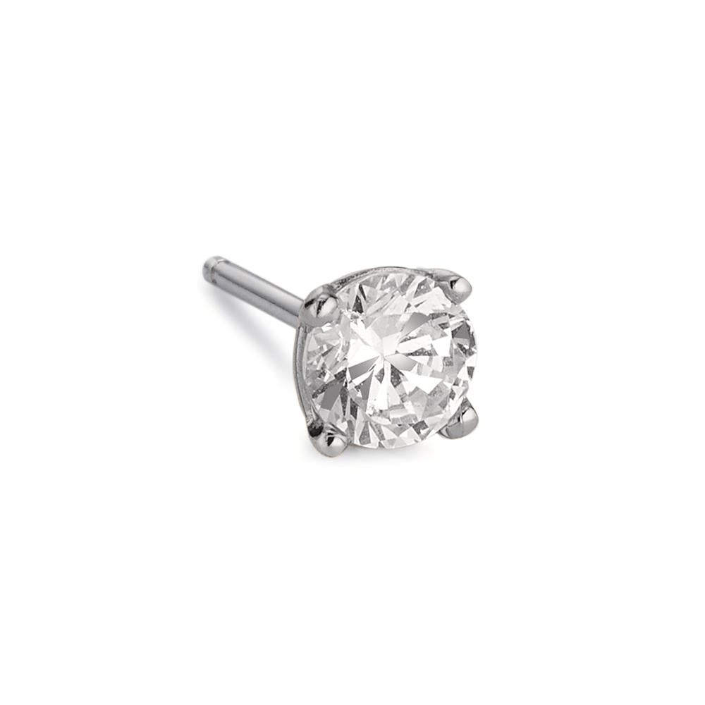 Clous d'oreille à l'unité Argent Zircone Rhodié Ø5 mm