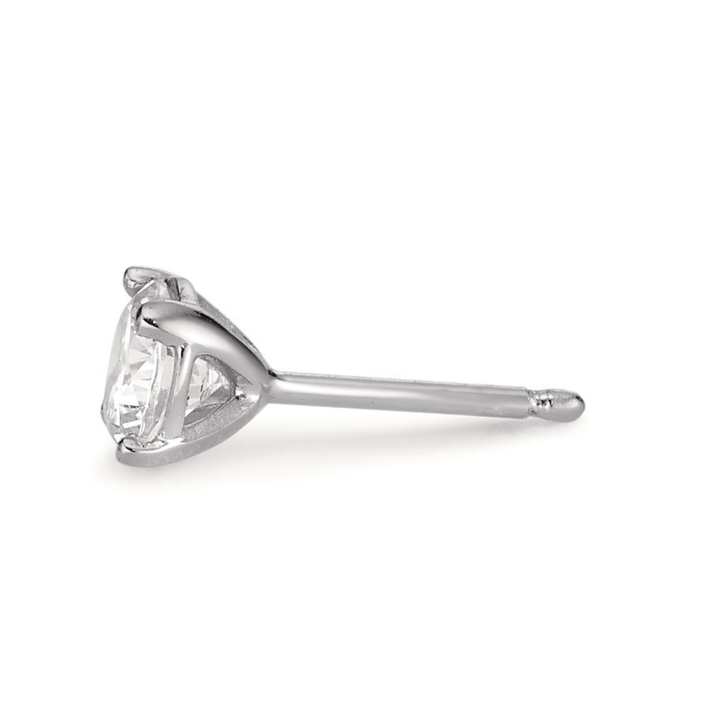 Clous d'oreille à l'unité Argent Zircone Rhodié Ø5 mm