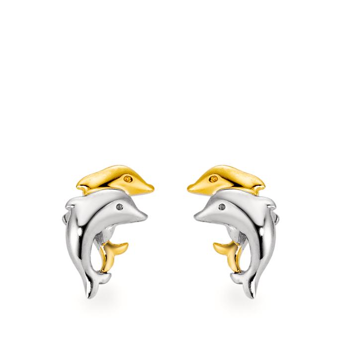 Clous d'oreilles Argent bicolore Bicolore Dauphin