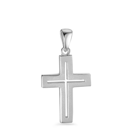 Pendentif Argent Rhodié Croix