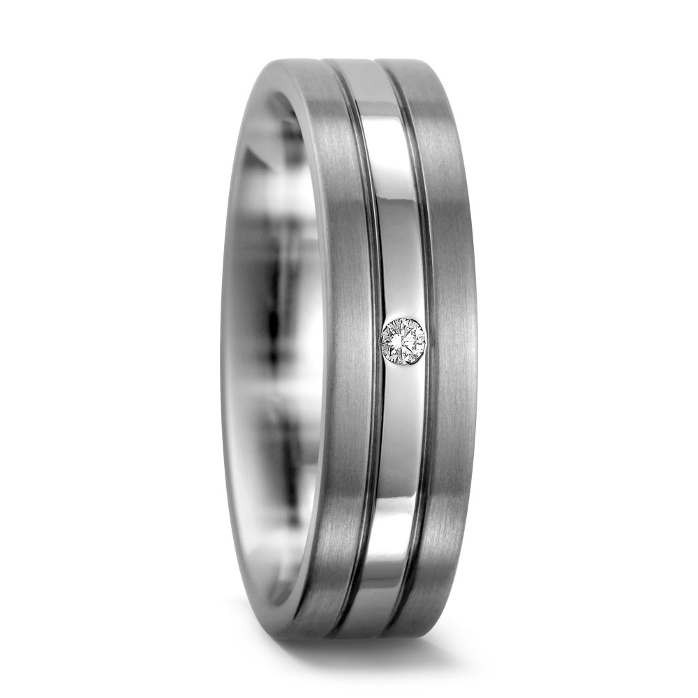 Partnerring Titan, 950 Palladium Diamant 0.02 ct, w-si