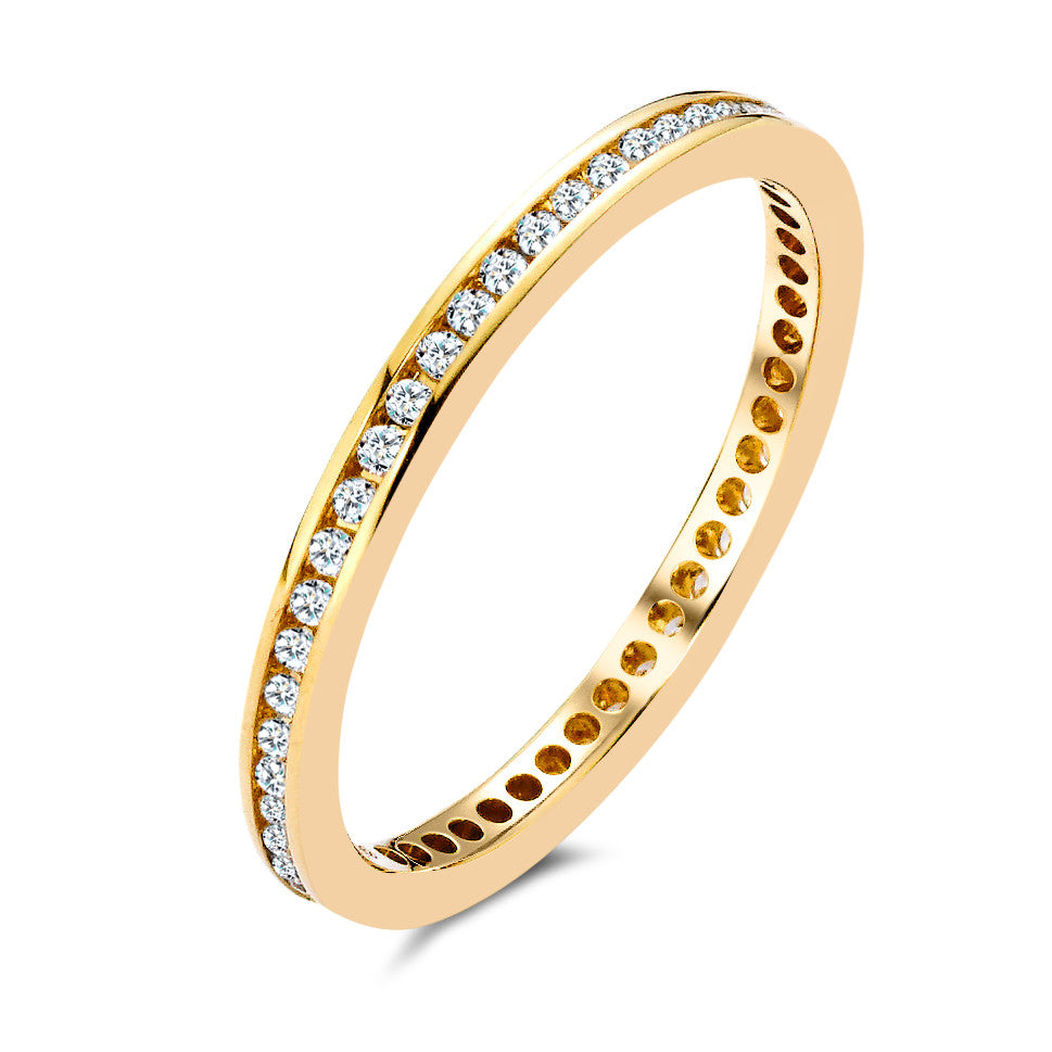 Bague d'éternité Or jaune 18K Diamant 0.25 ct, 50 Pierres, w-si