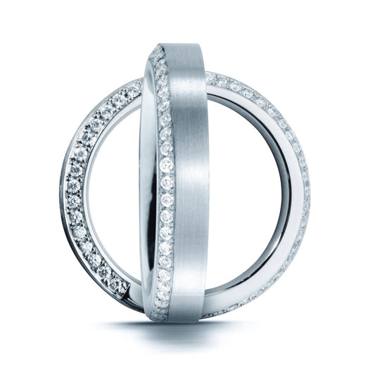 Bague Platine 950 Diamant 0.24 ct, 48 Pierres, tw-vsi