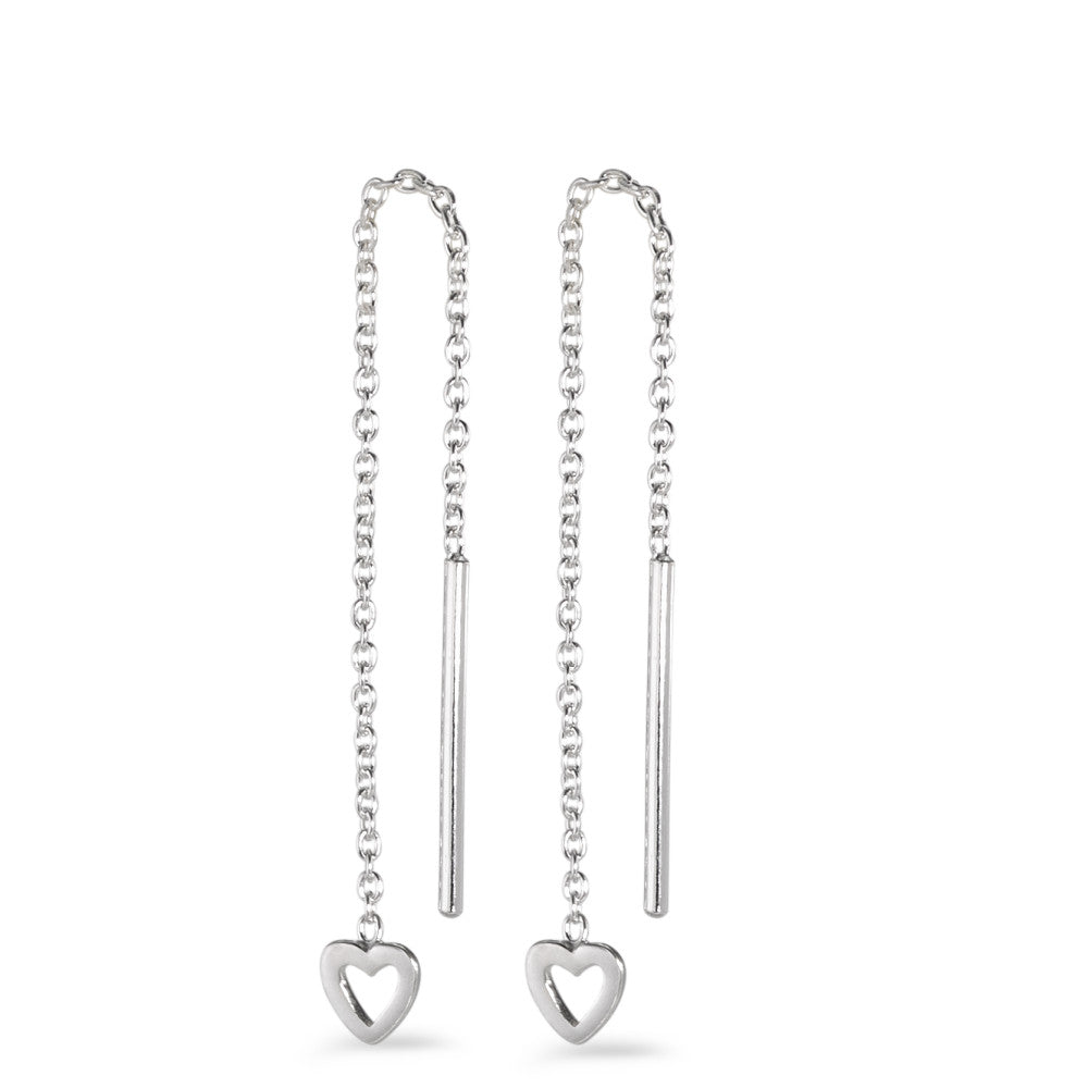 Boucles d'oreilles pendantes Argent Coeur 54 cm