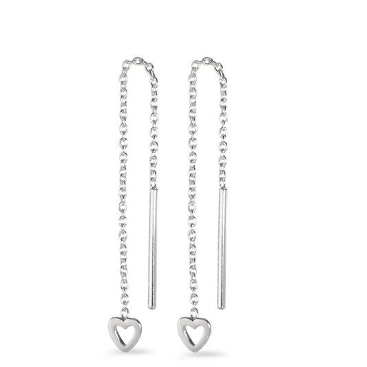 Boucles d'oreilles pendantes Argent Coeur 54 cm