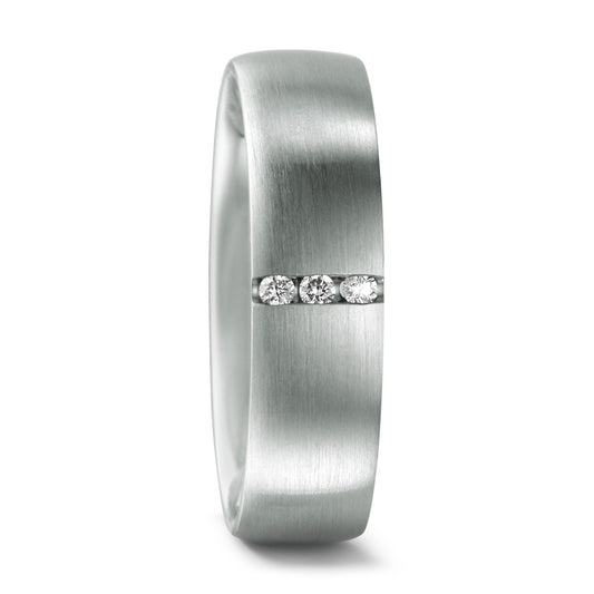 Bague Platine 950 Diamant 0.03 ct, 3 Pierres, w-si