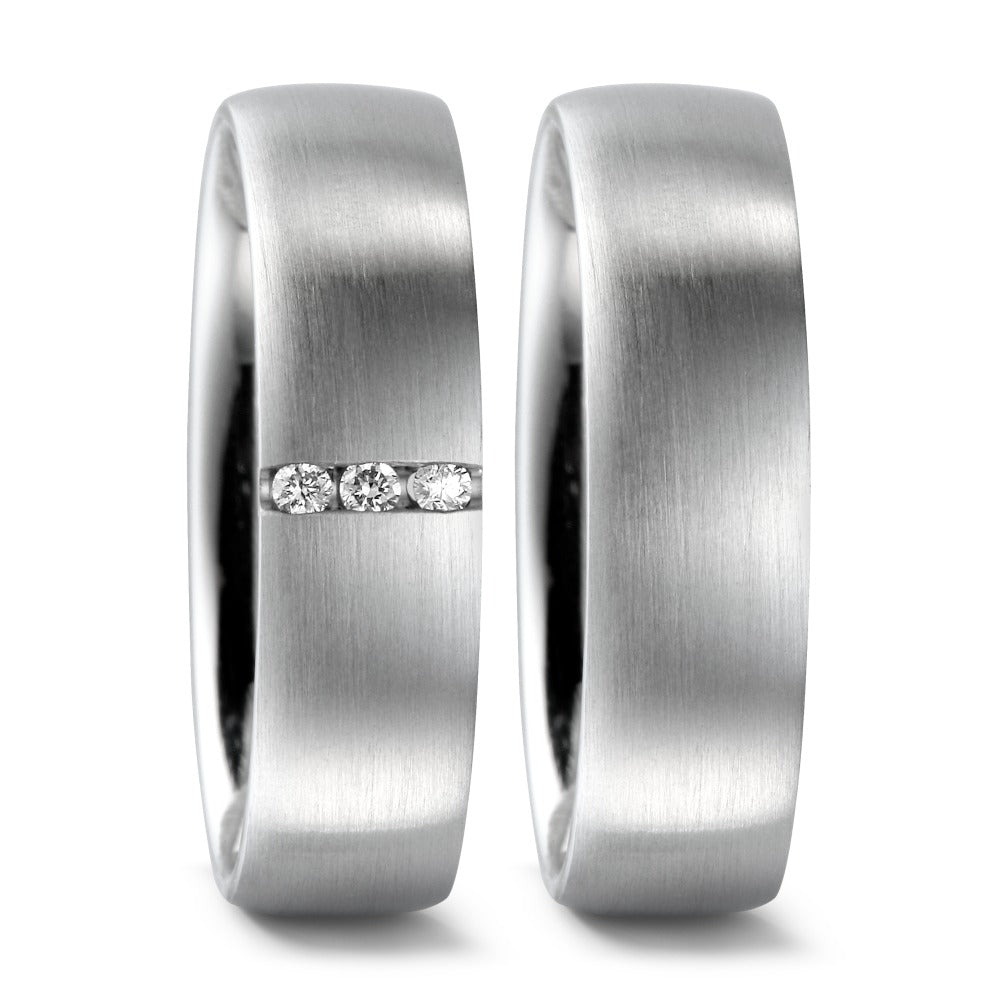 Bague Platine 950 Diamant 0.03 ct, 3 Pierres, w-si