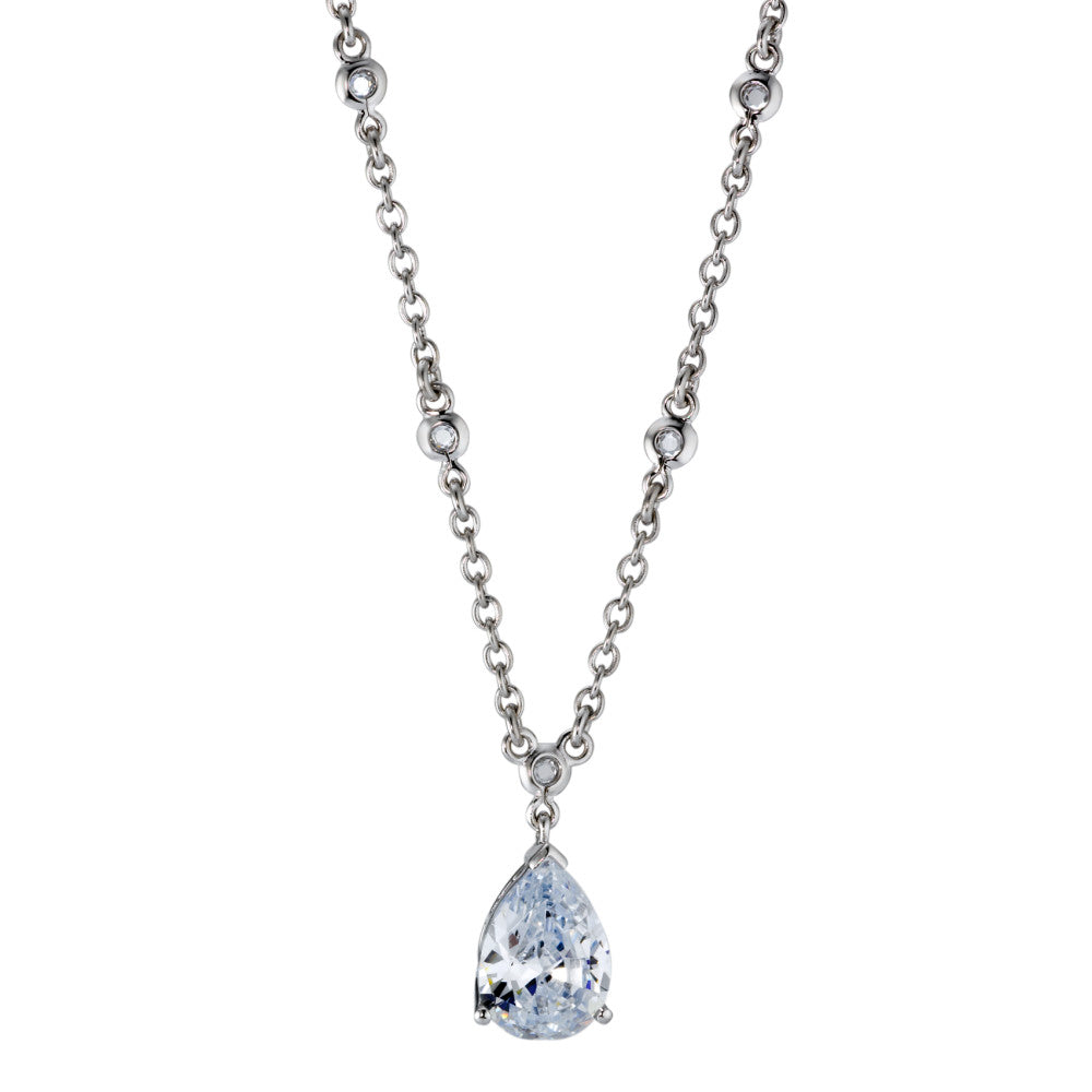 Collana Argento Zirconia rodiato 45 cm