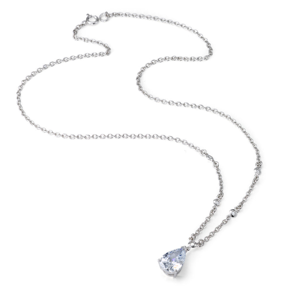 Collier Argent Zircone Rhodié 45 cm