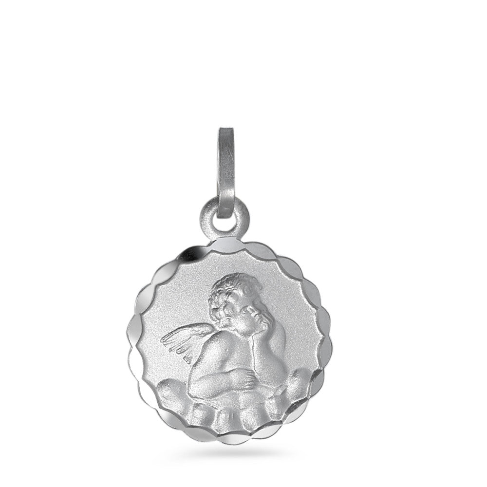 Pendentif Argent Rhodié Ange gardien Ø13 mm