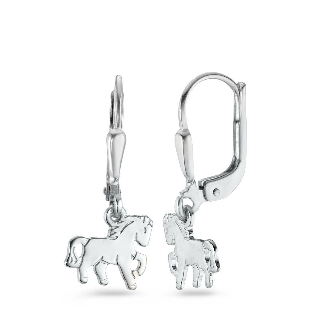 Pendant d'oreilles Argent Rhodié Cheval