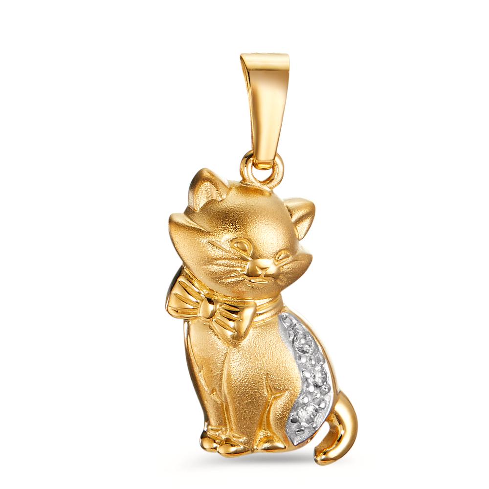 Ciondolo Oro giallo 375/9K Zirconia Gatto