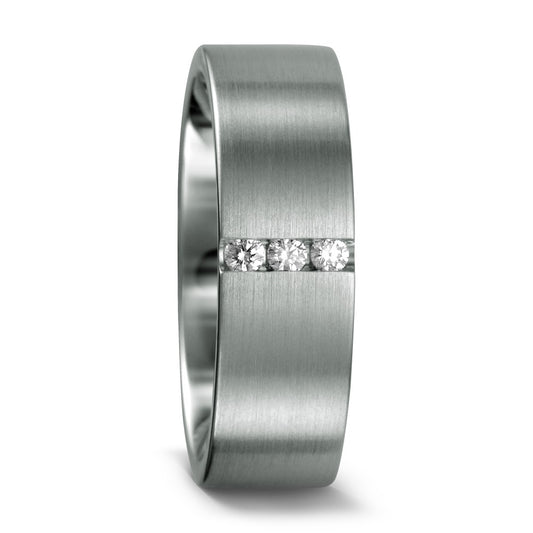 Bague Platine 950 Diamant 0.06 ct, 3 Pierres, tw-si