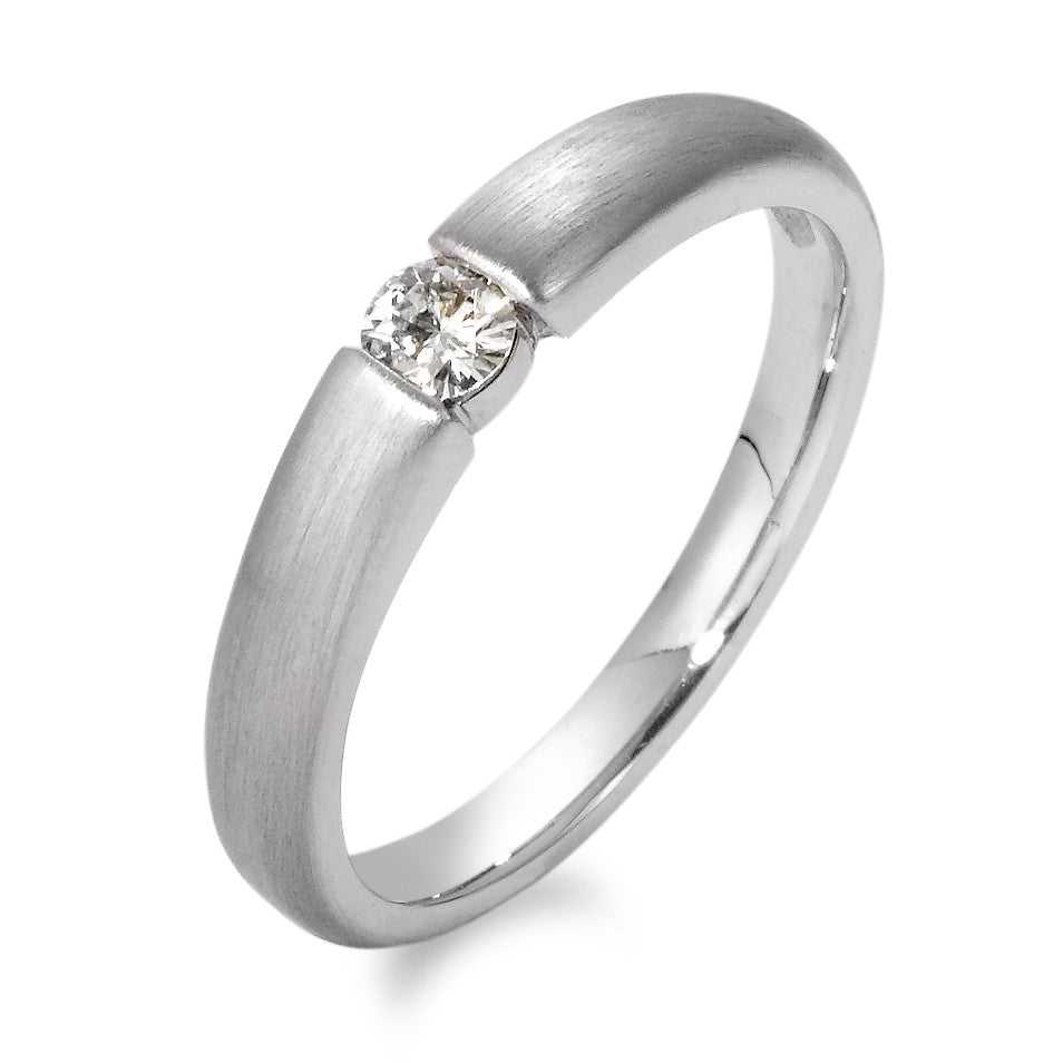 Bague solitaire Or blanc 18K Moissanite