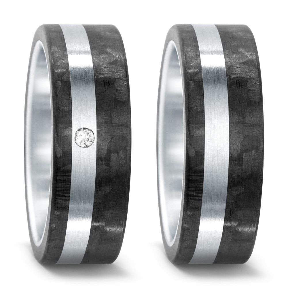 Partnerring Edelstahl, Carbon